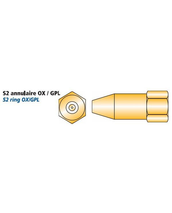 S2 Annular Flame Tip 40/10 Oxy/LPG for Type S2 Welding Torch