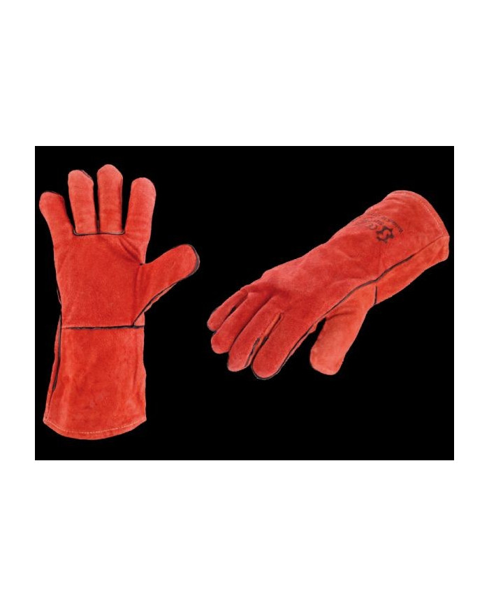 Paire de gants de soudeur anti-chaleur en croûte bovin doublé