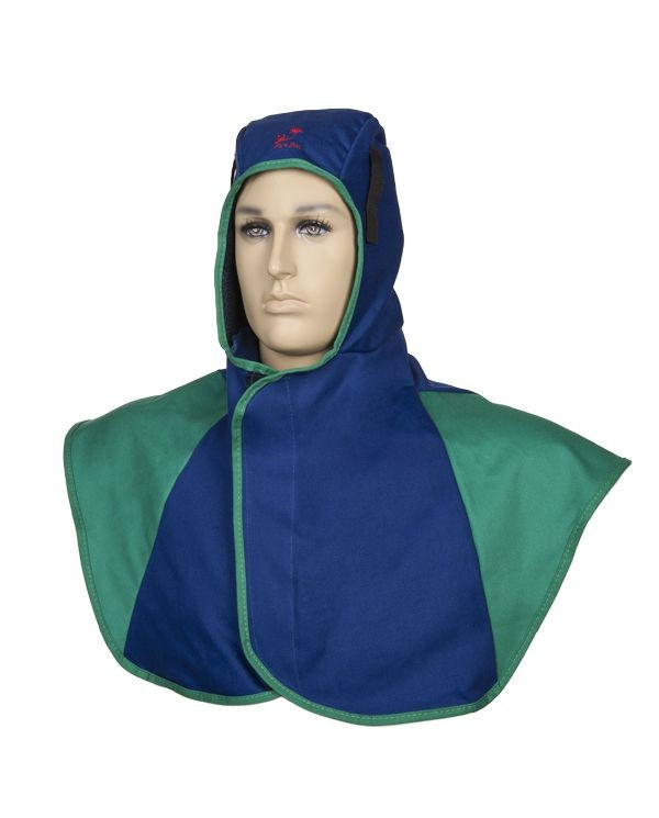 Blue Flame‑Retardant Welding Hood – Long, Head & Neck Protection