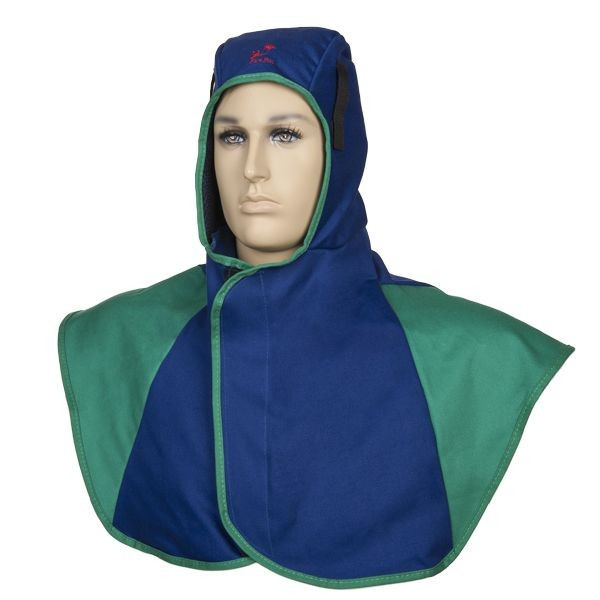 Cagoule de soudage bleue ignifugée – version longue tête et cou