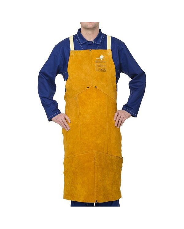 Golden Brown Leather Apron 107x60 cm