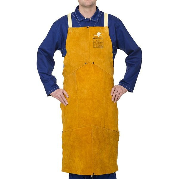 Golden Brown Leather Apron 107x60 cm