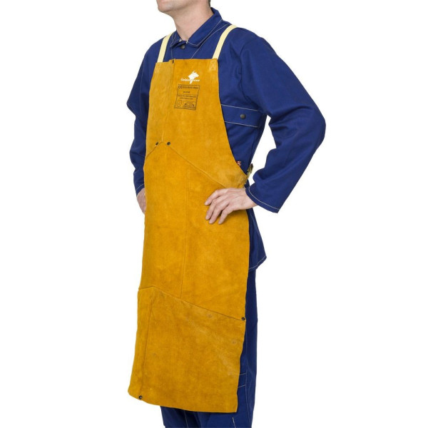 Golden Brown Leather Apron 107x60 cm