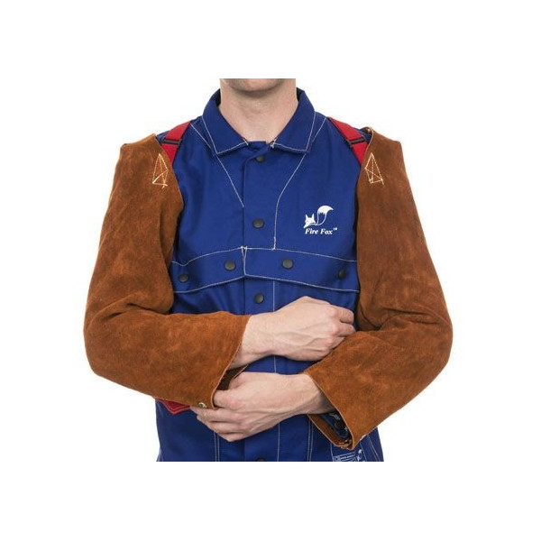 Weldas Lavabrown split cowleather welding sleeves - Long (Pair)