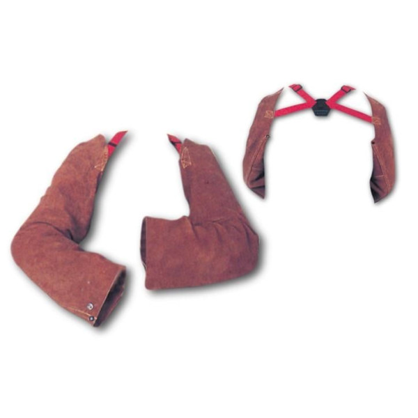 Weldas Lavabrown split cowleather welding sleeves - Long (Pair)