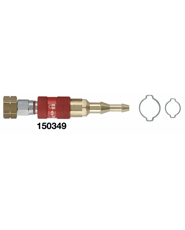 Coupleur male/femelle gaz chalumeau 16x150 G / tuyau Ø10 & 6.3