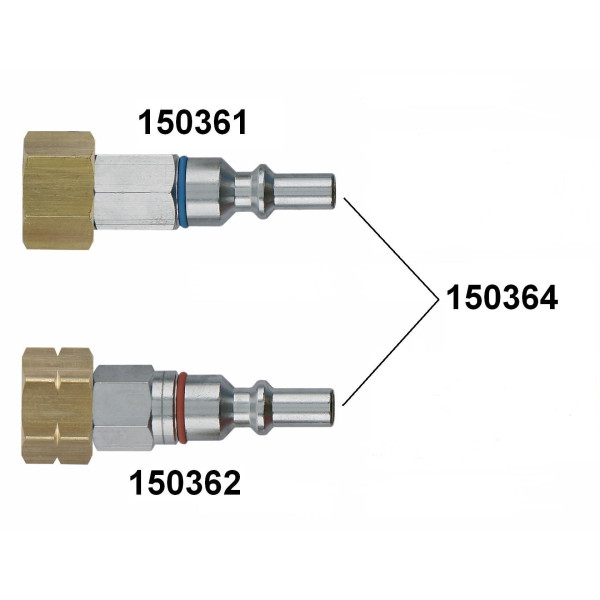 Pair of male tips ox/gas torch 16x150 D & G