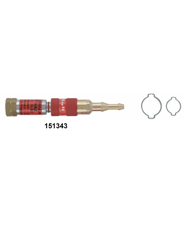 Coupleur M+F Gaz pour Chalumeau et Tuyau Ø10, 6.3