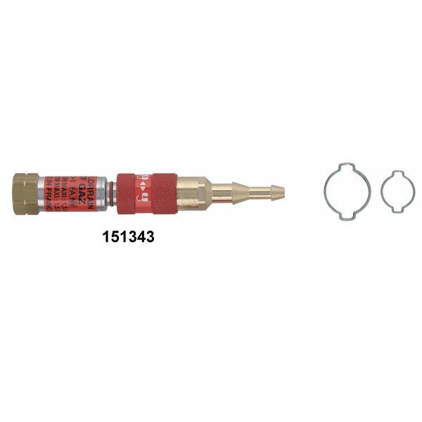 Coupleur M+F Gaz pour Chalumeau et Tuyau Ø10, 6.3