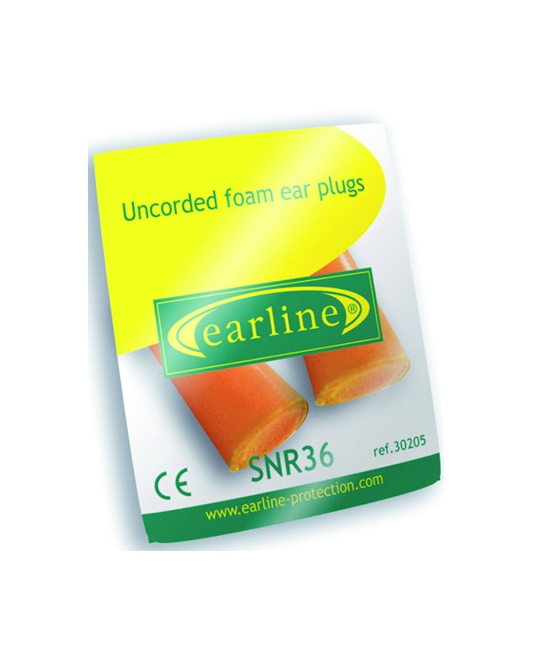 Boîte 200 paires bouchons antibruit mousse de PU orange SNR 36