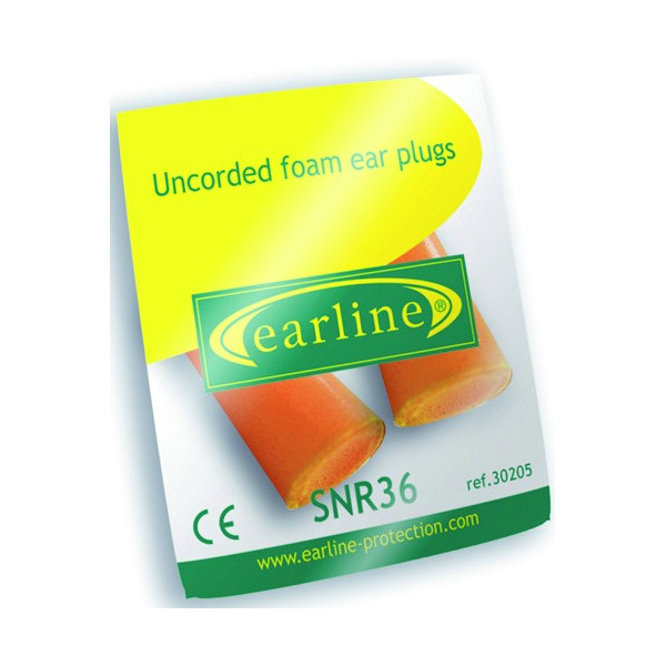 Boîte 200 paires bouchons antibruit mousse de PU orange SNR 36