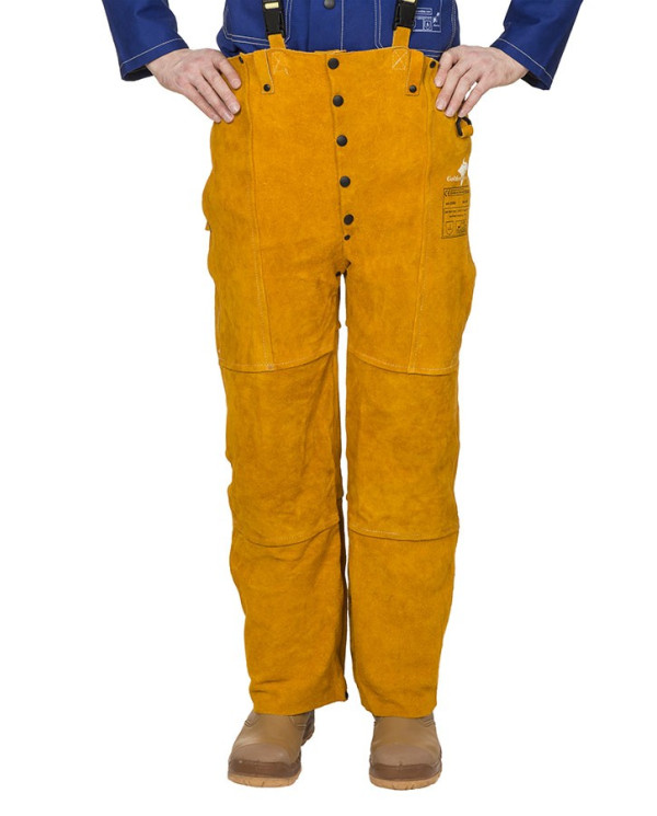 Pantalon WELDAS Golden Brown™ en cuir croûte bovin