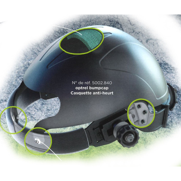 Black bump cap for Optrel welding helmets (headband mount)