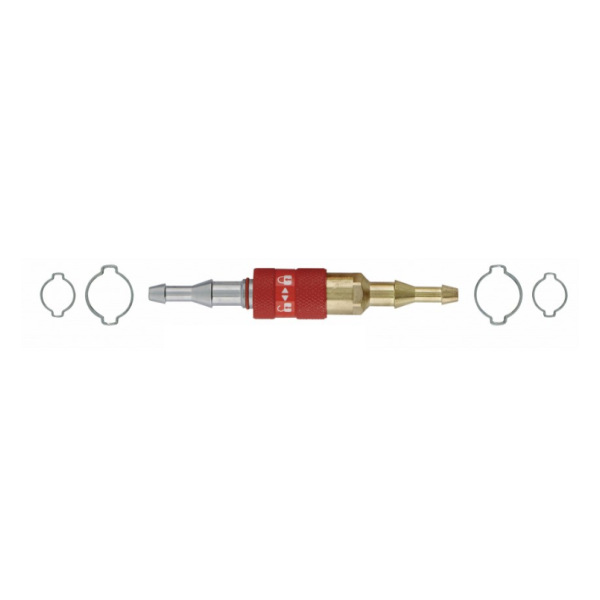 Coupleur male/femelle gaz tuyau Ø10 & 6.3