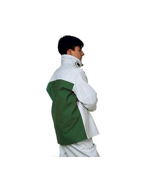 Jacket in Natural Full-Grain Cowhide with Flame-Retardant Fabric Back