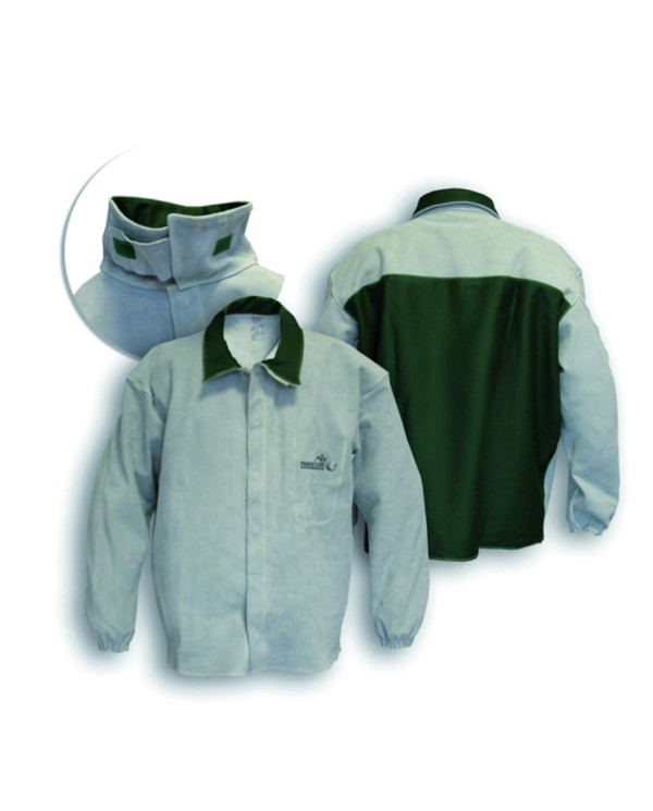 Jacket in Natural Full-Grain Cowhide with Flame-Retardant Fabric Back