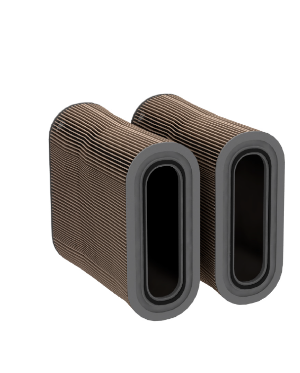 Set of 2 Cellulose/Polyester Filter Cartridges with Precoat Treatment