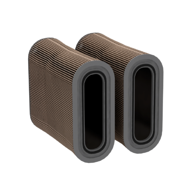 Set of 2 Cellulose/Polyester Filter Cartridges with Precoat Treatment