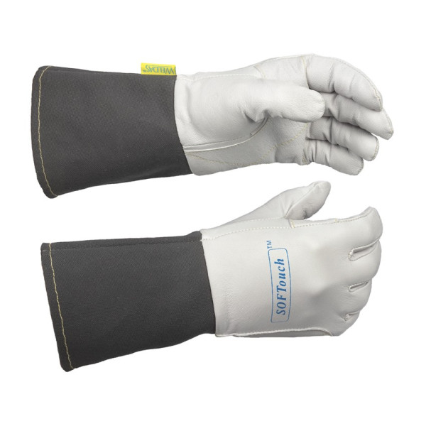 Gant de soudure Softouch en chèvre, manchette tissu retardateur