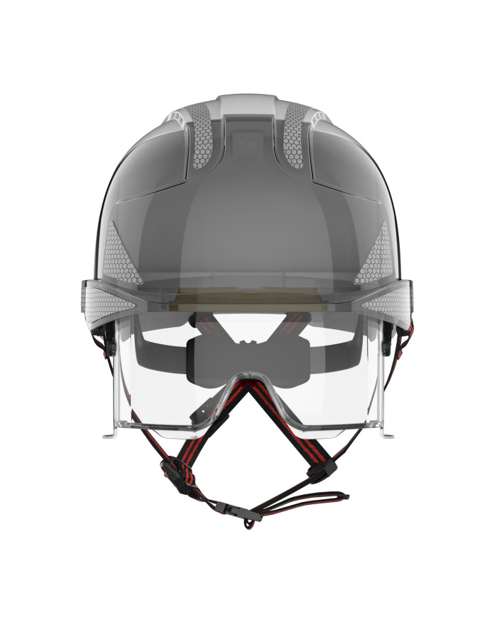EVO Vistalens safety helmet with DUAL SWITCH 4-point chinstrap, CR2 Gray,  mid