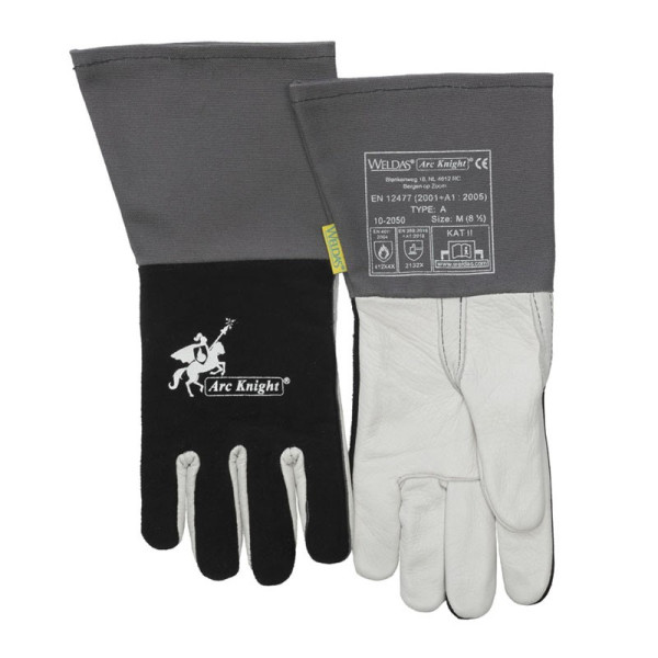 Gant de soudage WELDAS ARC Knight - cuir de vachette noir/blanc
