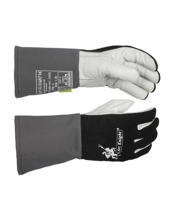WELDAS ARC Knight Welding Glove - black/white cowhide leather