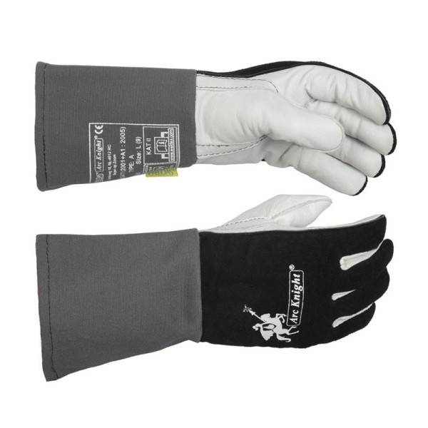 Gant de soudage WELDAS ARC Knight - cuir de vachette noir/blanc