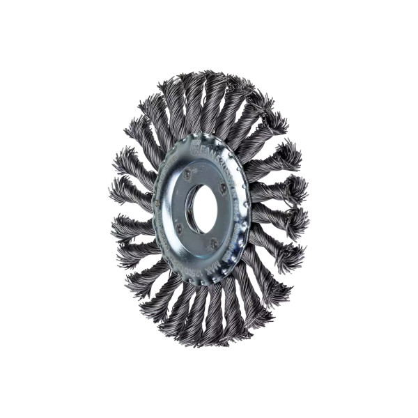Twisted Knot Flat Brush RBG Ø125x12x22.2 mm, Steel Wire Ø0.50 mm