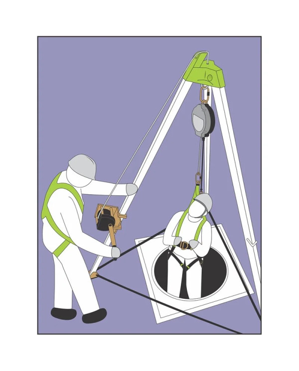 Confined Space Kit with Harness, Lifeline, and Winch