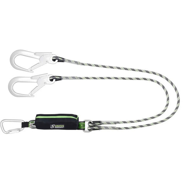 Longe Fourche en Corde Tressée avec Absorbeur d’Énergie, 1,50 m