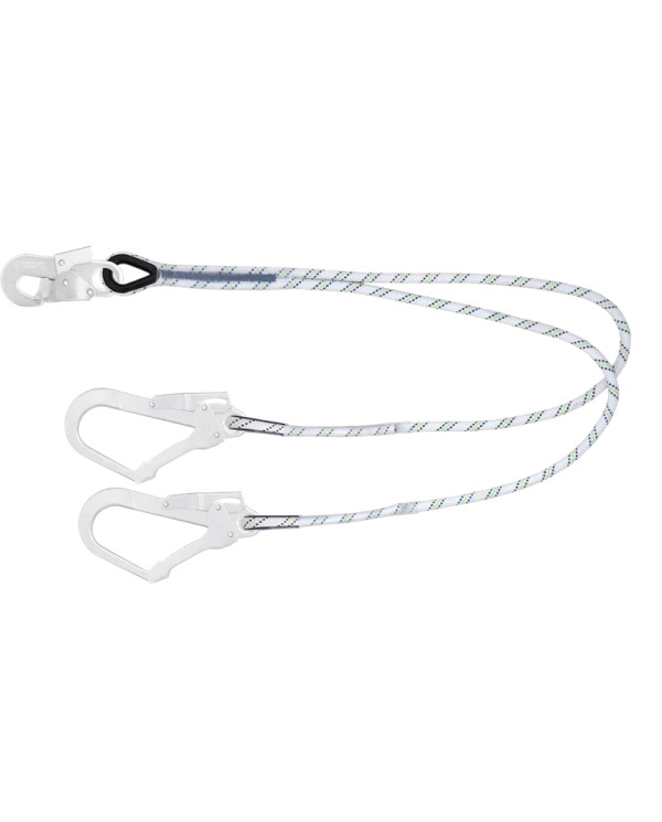 Braided Rope Y Lanyard 1.50 m with Automatic Carabiners
