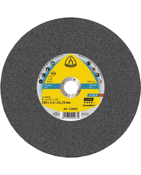 Cutting Disc SUPRA A36R - 230 x 2.5 x 22.23 mm – Box of 25