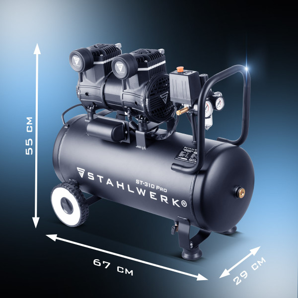 Compresseur STAHLWERK ST-310 Pro | 10 bar | 30 L | Silencieux