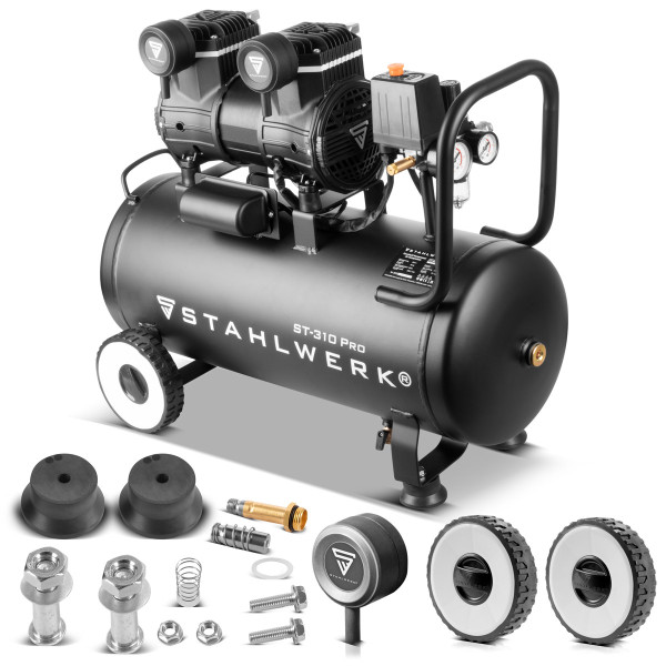 Compresseur STAHLWERK ST-310 Pro | 10 bar | 30 L | Silencieux
