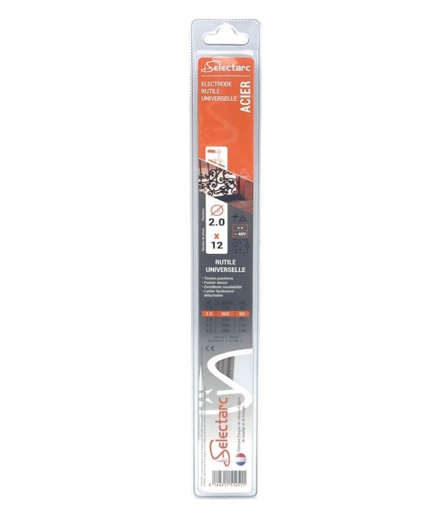 Electrode Rutile Ø2.0 mm for Steel – Blister of 12 Rods