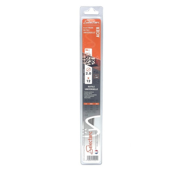 Electrode Rutile Ø2.0 mm for Steel – Blister of 12 Rods