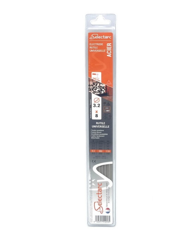 Rutile Steel Electrode Ø3.2 – Pack of 8 rods | All-position welding