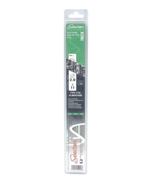 Électrode INOX 316L Ø2,0 - Blister 12 baguettes | Soudage inox