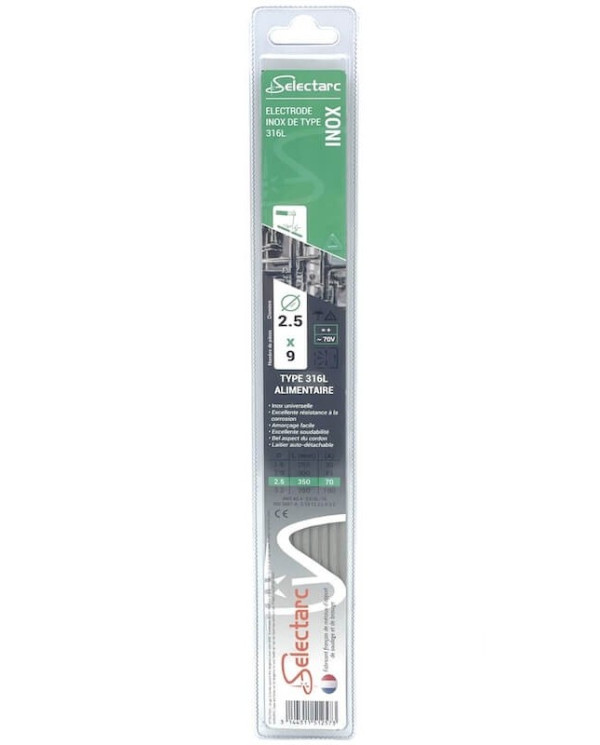 Électrode INOX 316L Ø2,5 - Blister de 9 | HD SOUDAGE