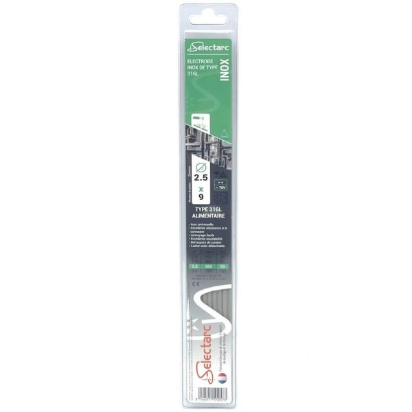 Électrode INOX 316L Ø2,5 - Blister de 9 | HD SOUDAGE