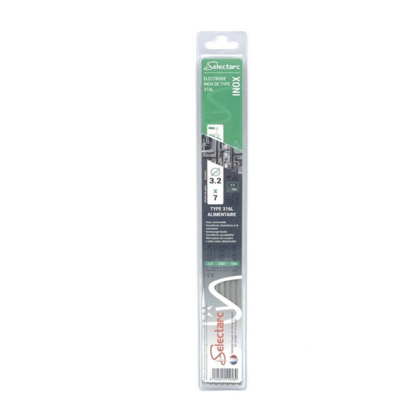Électrode INOX 316L Ø3,2 - Blister de 7 baguettes