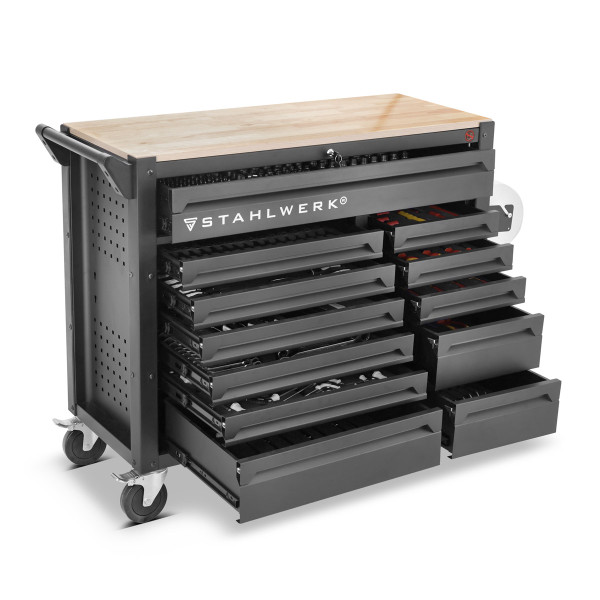 STAHLWERK DINO Workshop Trolley – 364 Premium Chrome-Vanadium Tools