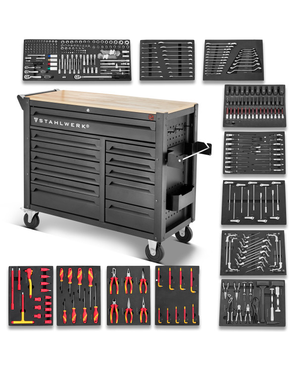 STAHLWERK DINO Workshop Trolley – 364 Premium Chrome-Vanadium Tools
