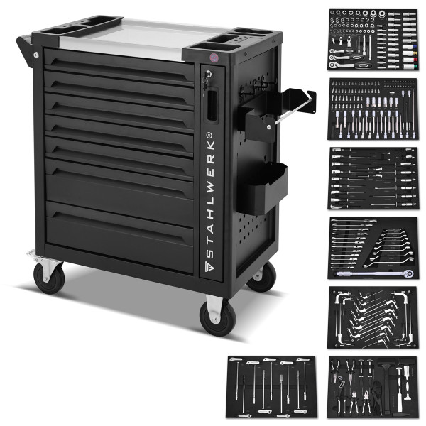 Servante d’atelier équipée STAHLWERK PHOENIX - 262 outils Pro