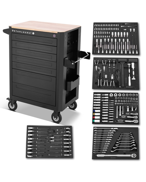 Chariot d'atelier STAHLWERK CROW, 235 outils