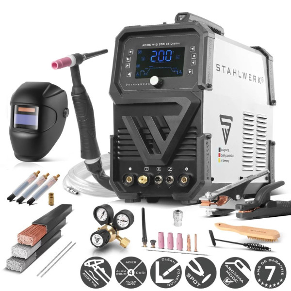 Poste de soudage TIG AC/DC STAHLWERK 200 ST Digital| HD Soudage