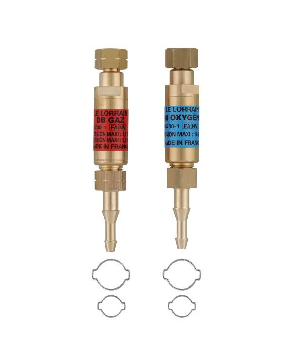 Paire de clapets ARPF GAZ 3/8 G olives étagées Ø 6,3 & 10 mm.