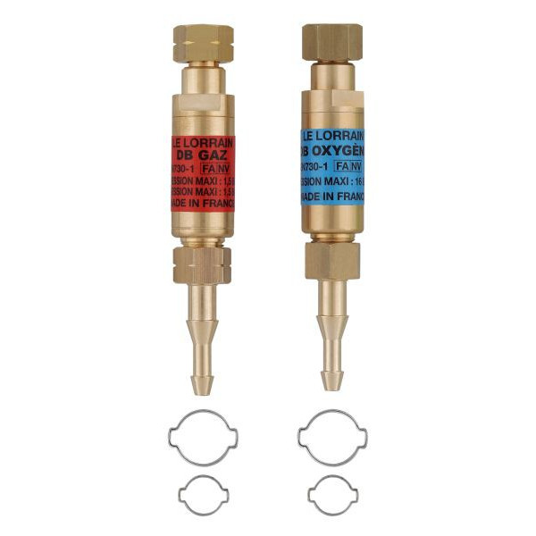 Pair of ARPF GAS 3/8 G valves with stepped olives Ø 6.3 & 10 mm.
